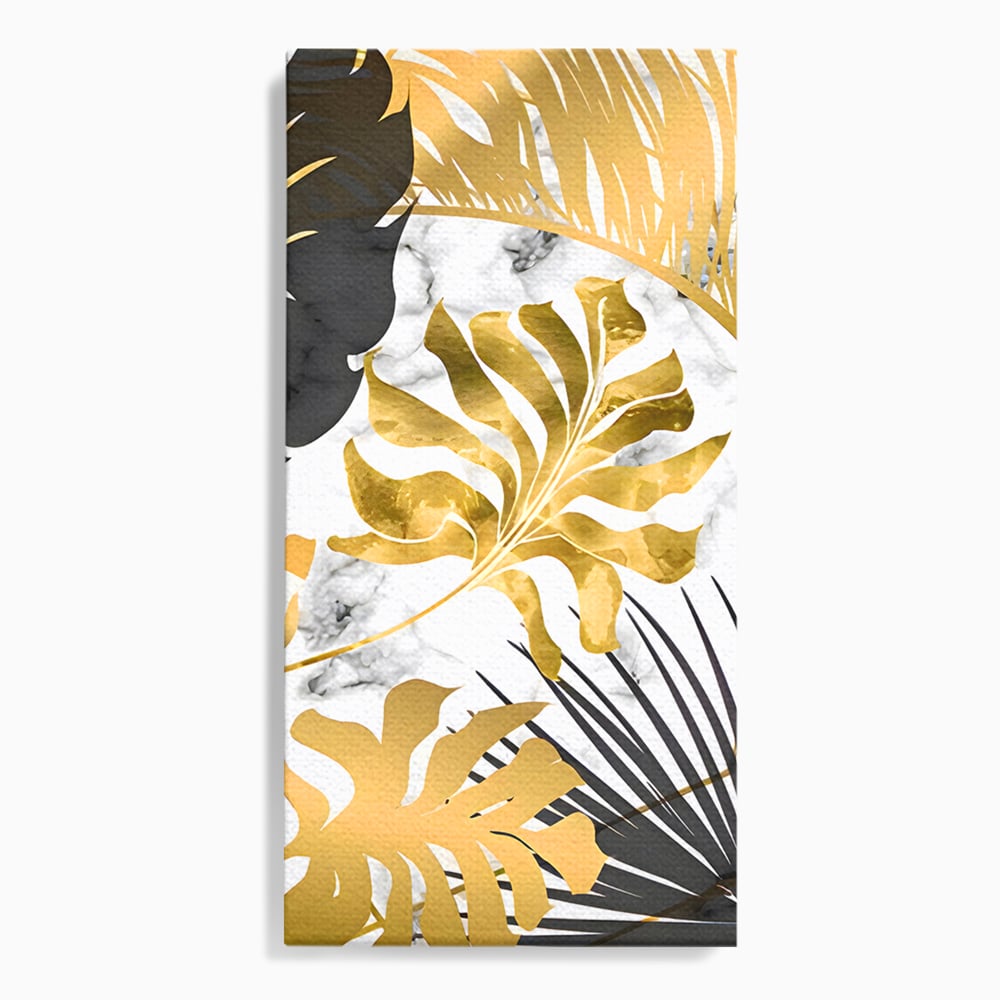 Tablou canvas cu tablou canvas cu frunze tropicale, fara rama, pe sasiu de lemn