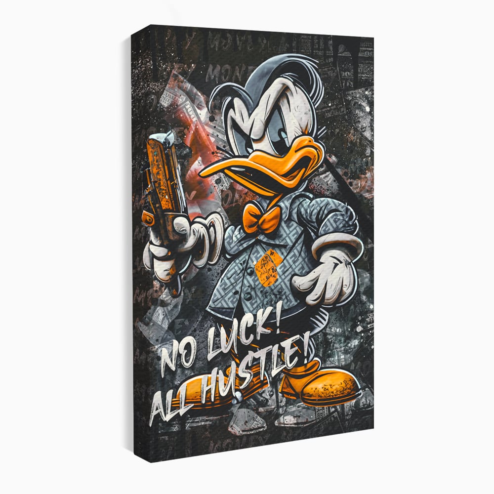 Tablou canvas cu tablou canvas cu donald duck revoltat, fara rama, pe sasiu de lemn