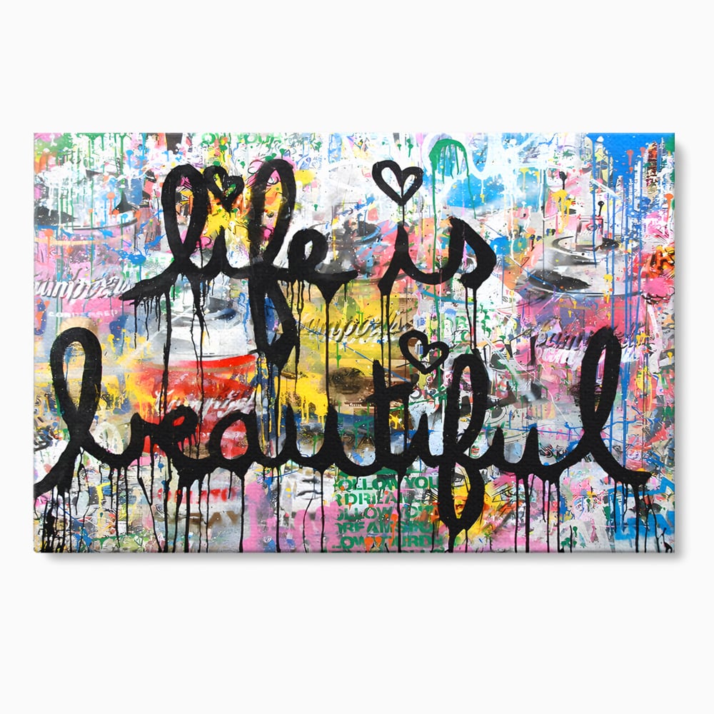 Tablou canvas cu tablou canvas cu graffiti motivational, fara rama, pe sasiu de lemn