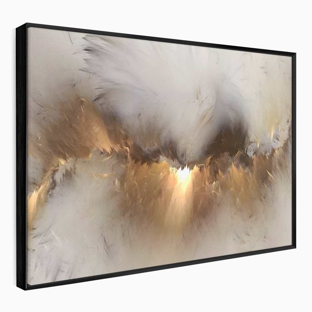 Tablou canvas cu tablou canvas cu peisaj abstract luminos, in rama de aluminiu negru