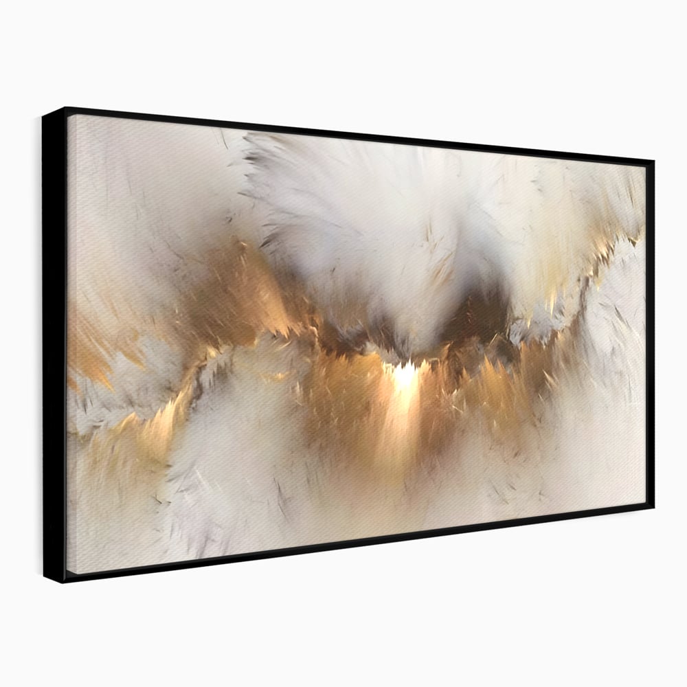Tablou canvas cu tablou canvas cu peisaj abstract luminos, in rama de aluminiu negru