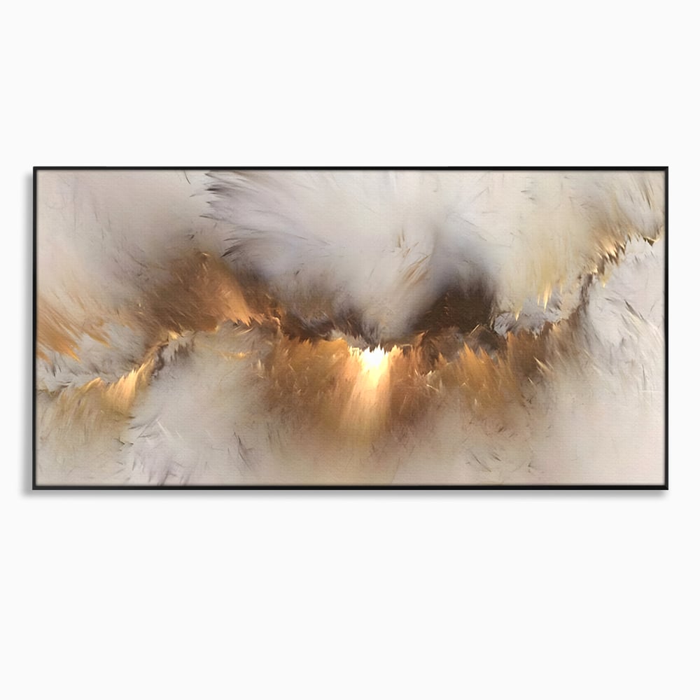 Tablou canvas cu tablou canvas cu peisaj abstract luminos, in rama de aluminiu negru