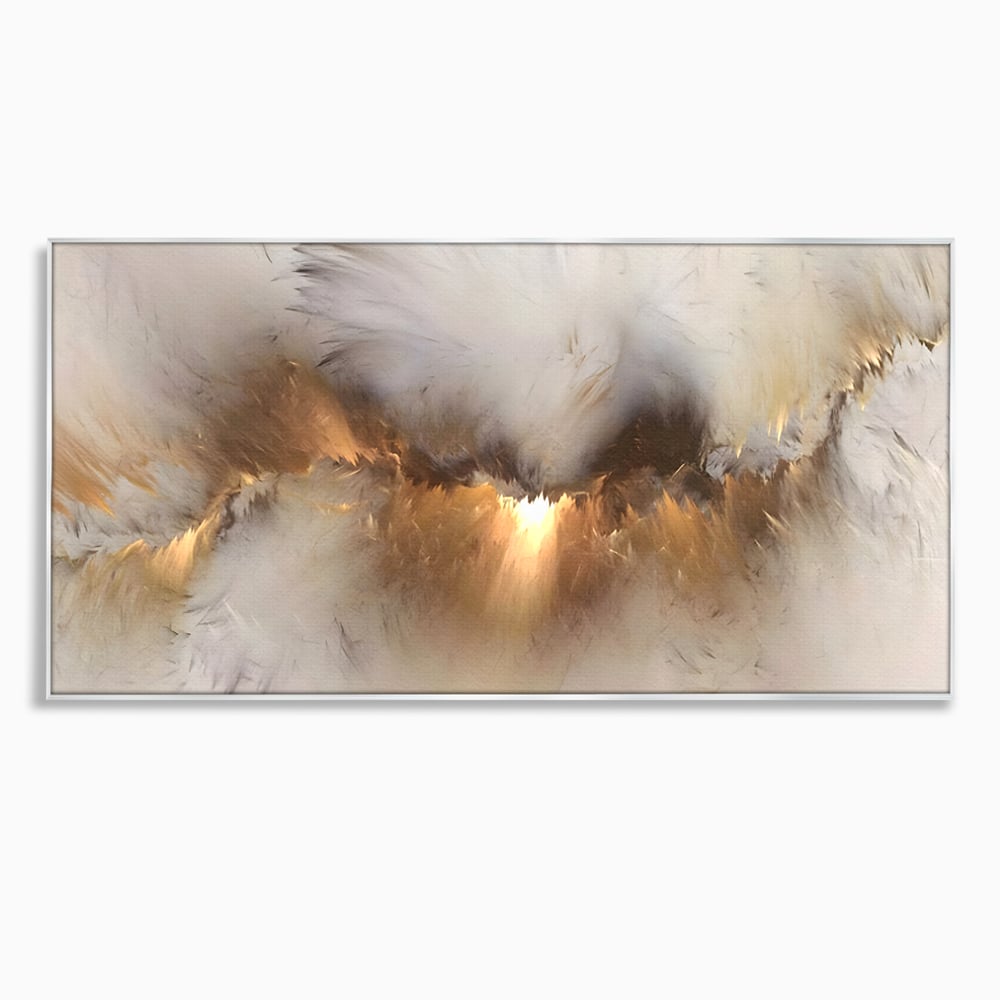 Tablou canvas cu tablou canvas cu peisaj abstract luminos, in rama de aluminiu argintiu