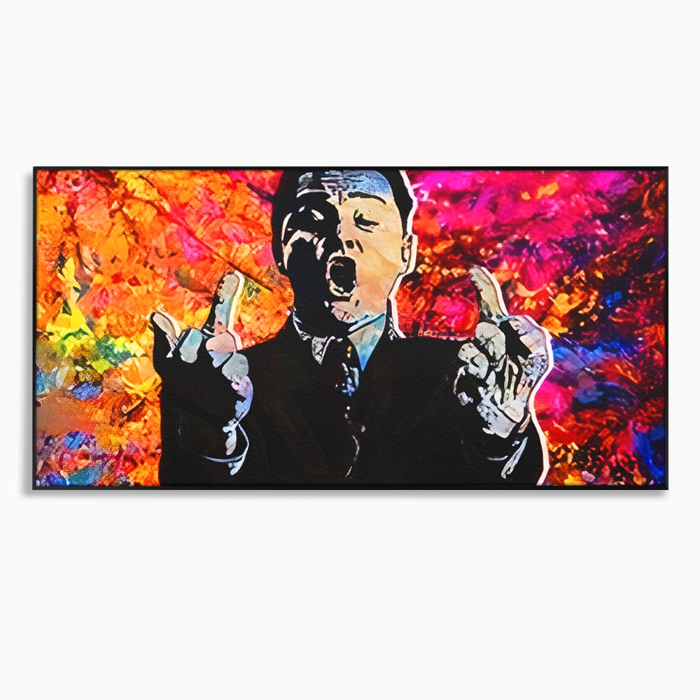 Tablou canvas cu tablou canvas cu leonardo dicaprio pop art, in rama de aluminiu negru