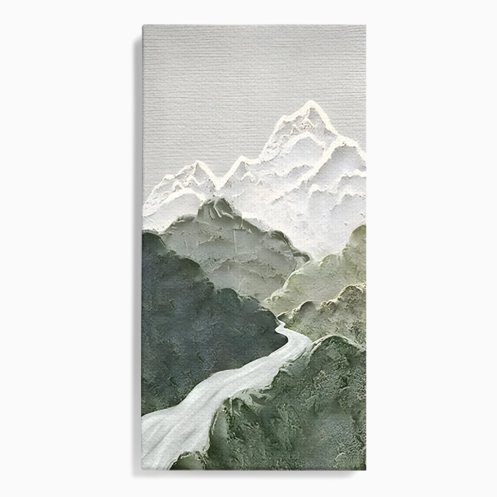 Tablou canvas cu tablou canvas cu munti in relief, fara rama, pe sasiu de lemn