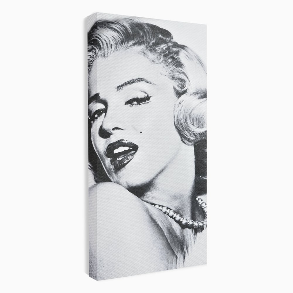Tablou canvas cu tablou canvas cu marilyn monroe alb negru, fara rama, pe sasiu de lemn