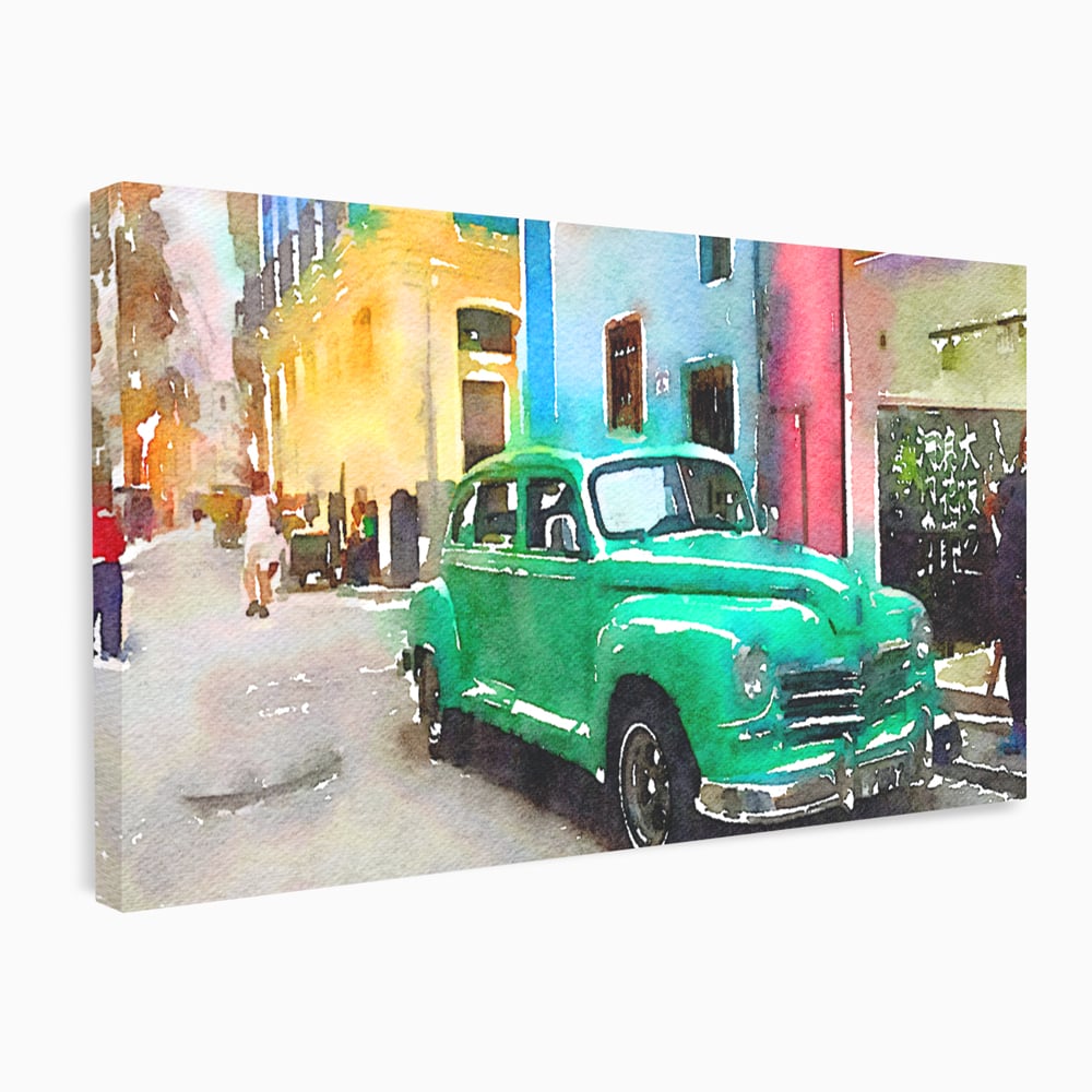 Tablou canvas cu tablou canvas cu masina de epoca, fara rama, pe sasiu de lemn