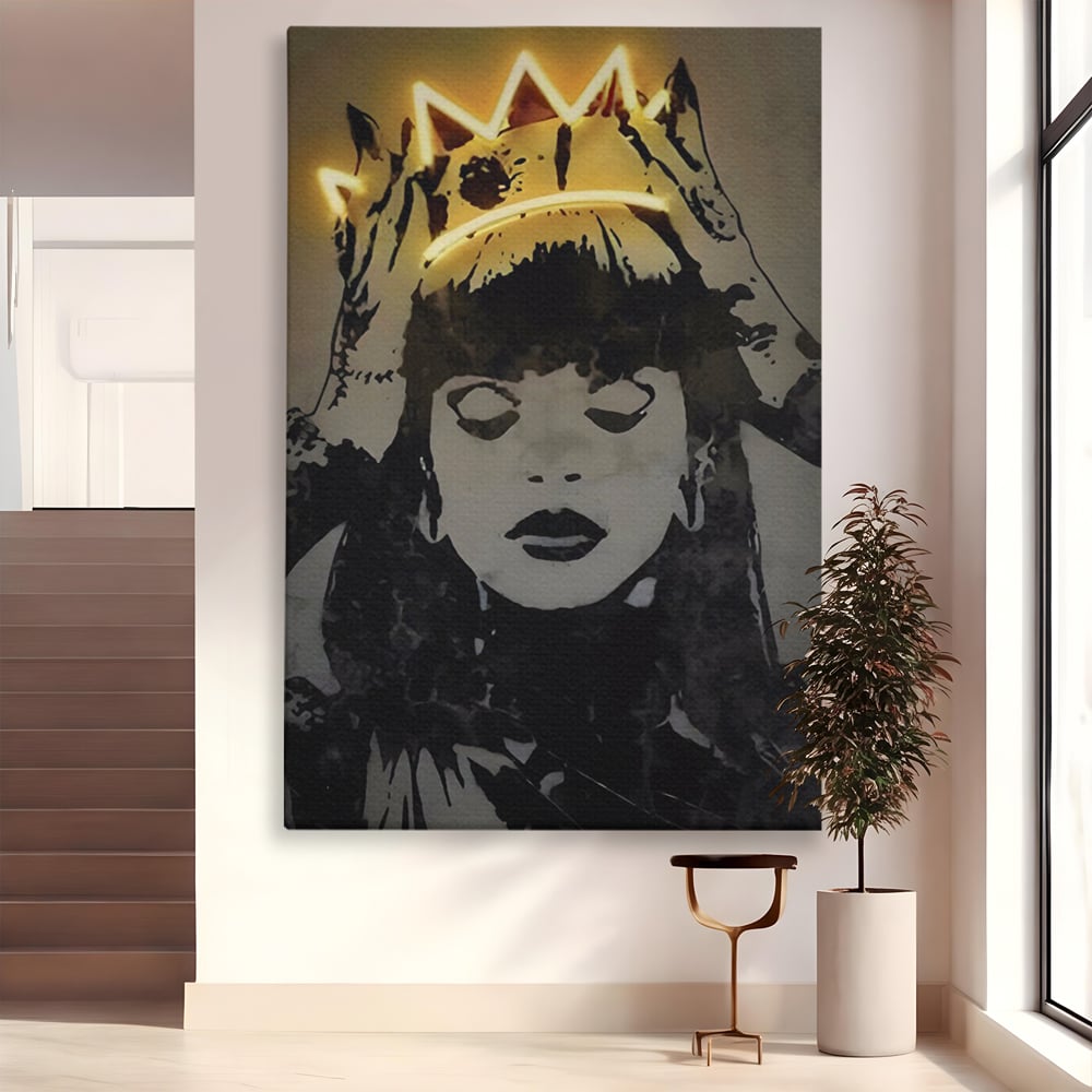 Tablou canvas cu tablou canvas cu portretul unei regine, fara rama, pe sasiu de lemn