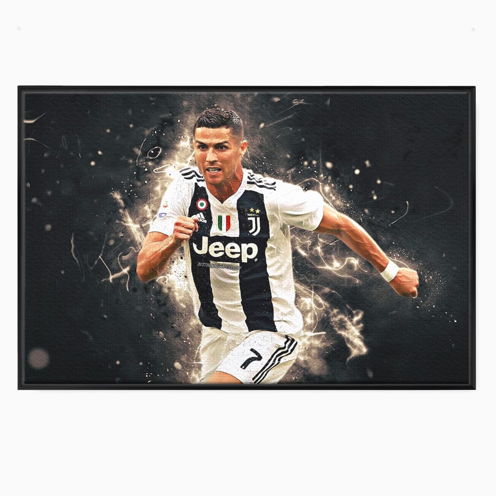 Tablou canvas cu tablou canvas cu cristiano ronaldo, in rama de aluminiu negru