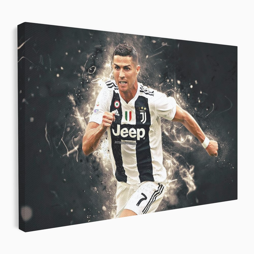 Tablou canvas cu tablou canvas cu cristiano ronaldo, fara rama, pe sasiu de lemn