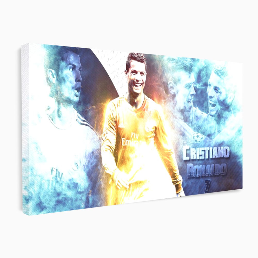 Tablou canvas cu tablou canvas cu cristiano ronaldo, fara rama, pe sasiu de lemn