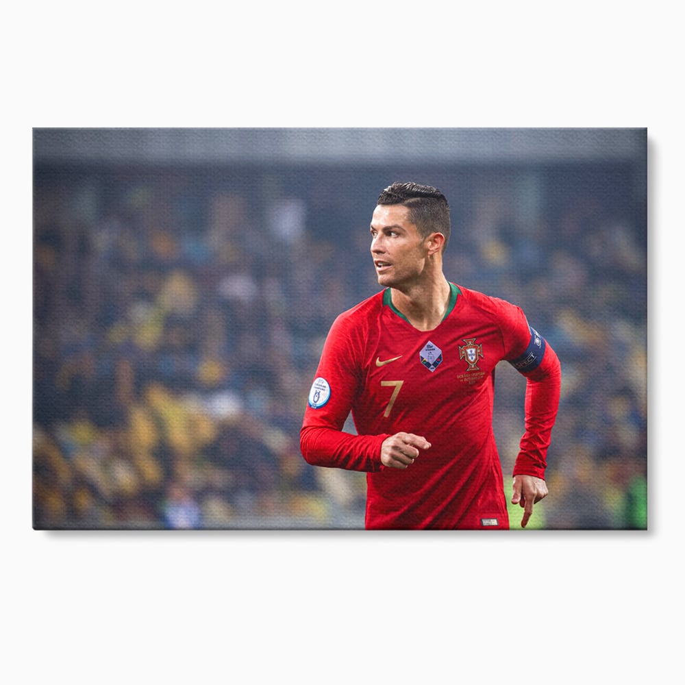 Tablou canvas cu tablou canvas cu cristiano ronaldo, fara rama, pe sasiu de lemn