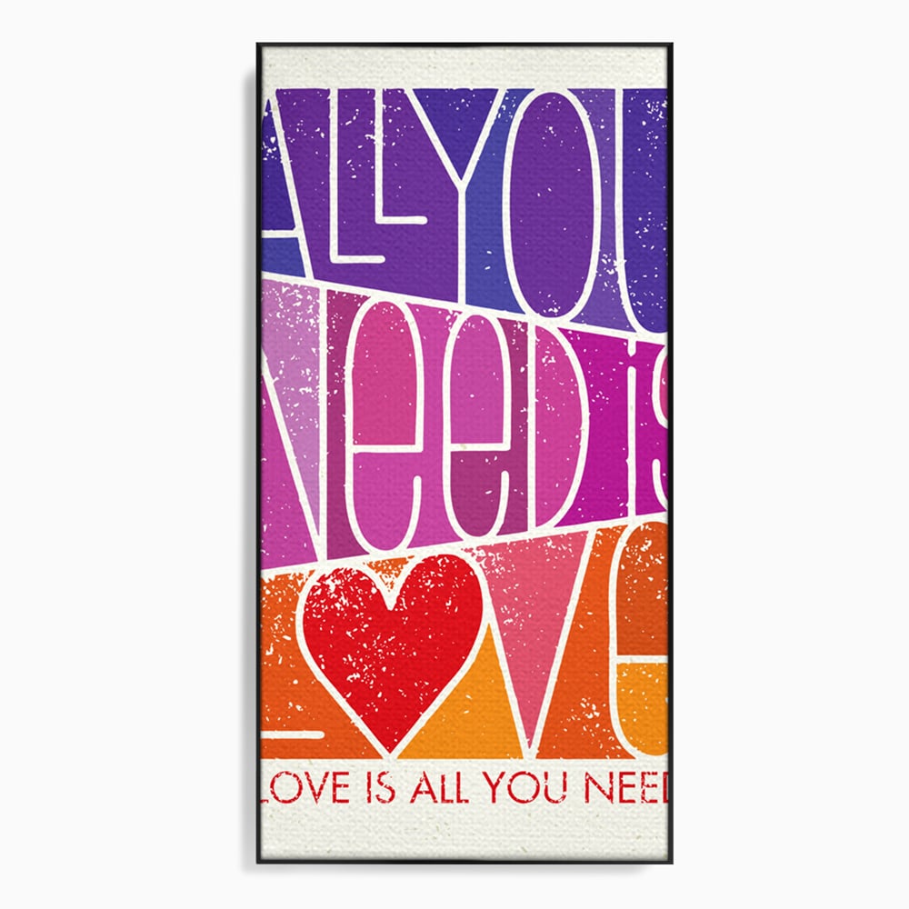 Tablou canvas cu tablou canvas motivational cu text colorat, in rama de aluminiu negru
