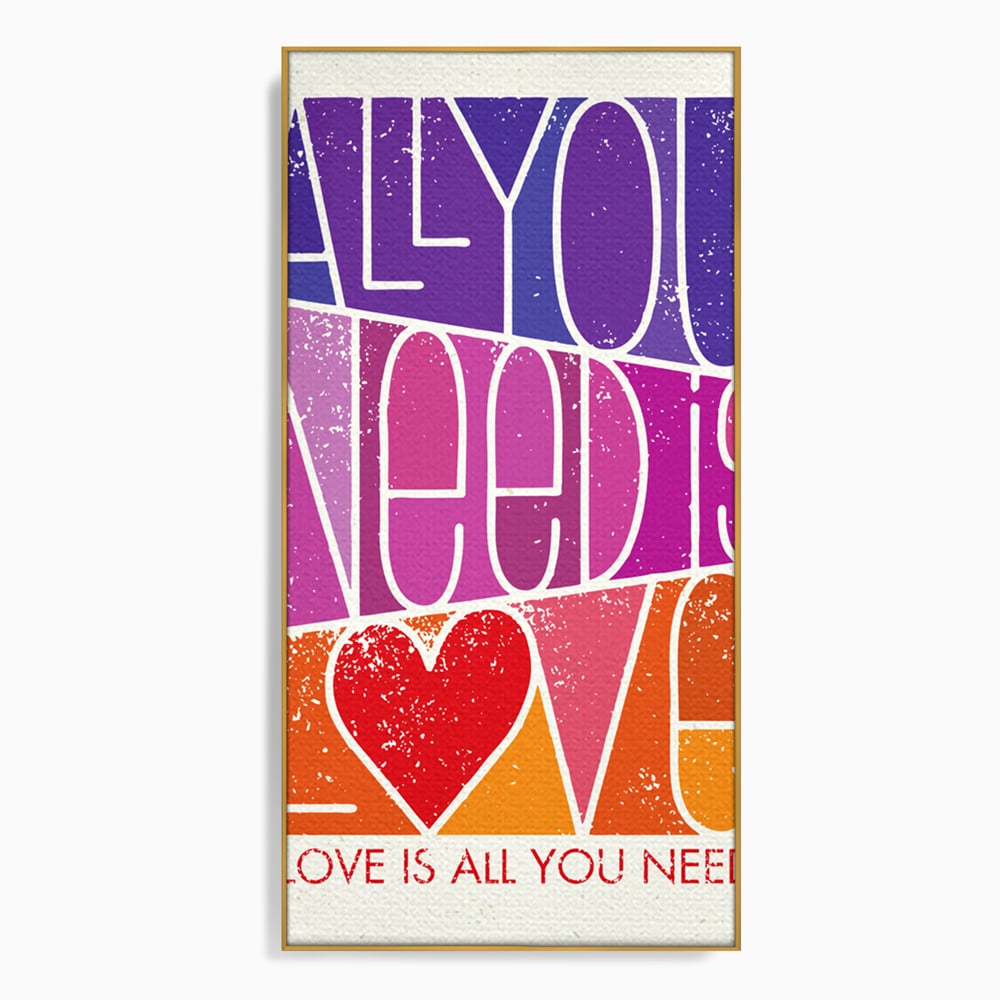 Tablou canvas cu tablou canvas motivational cu text colorat, in rama de aluminiu auriu