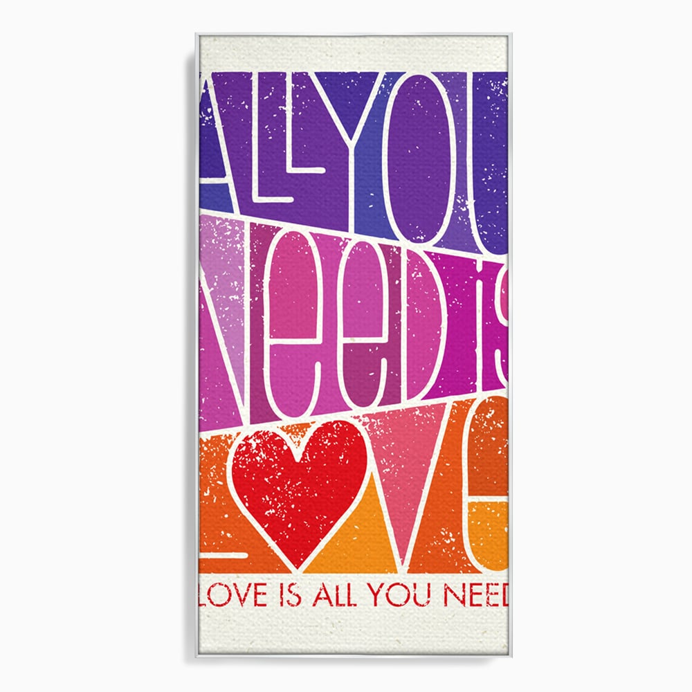 Tablou canvas cu tablou canvas motivational cu text colorat, in rama de aluminiu argintiu