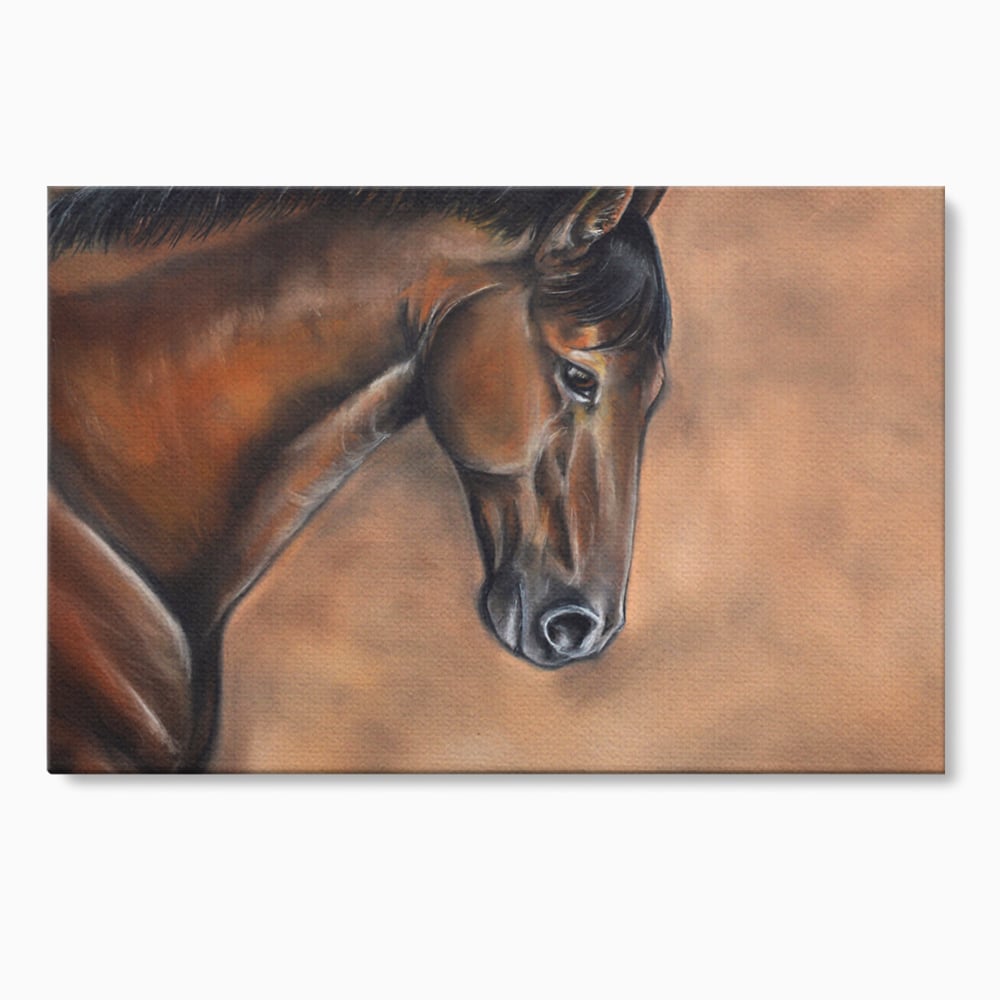 Tablou canvas cu tablou canvas cu portret de cal, fara rama, pe sasiu de lemn