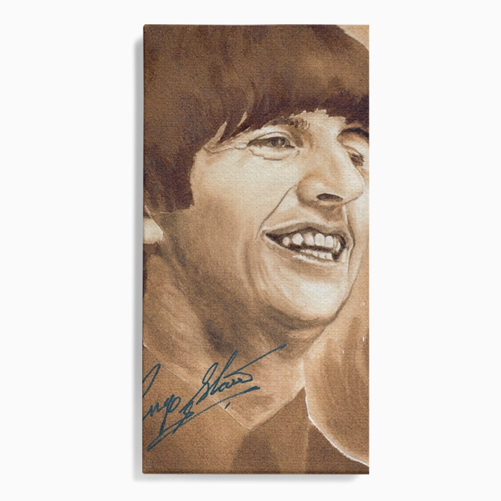 Tablou canvas cu tablou canvas portret ringo starr, fara rama, pe sasiu de lemn