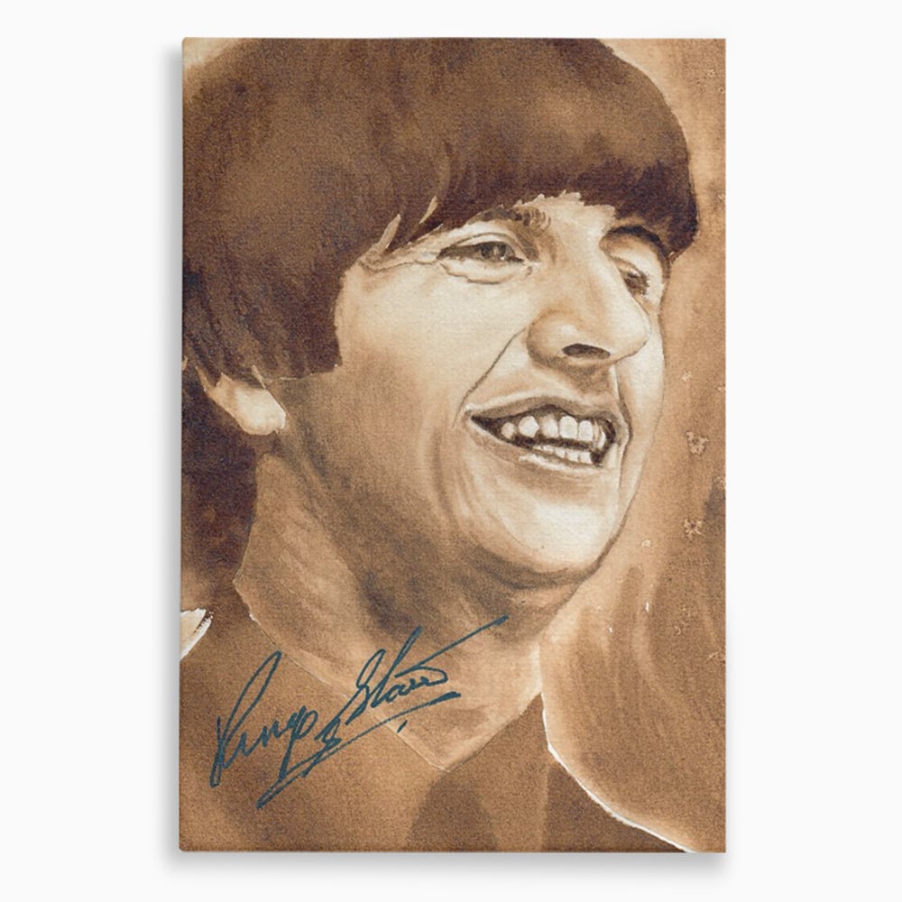 Tablou canvas cu tablou canvas portret ringo starr, fara rama, pe sasiu de lemn