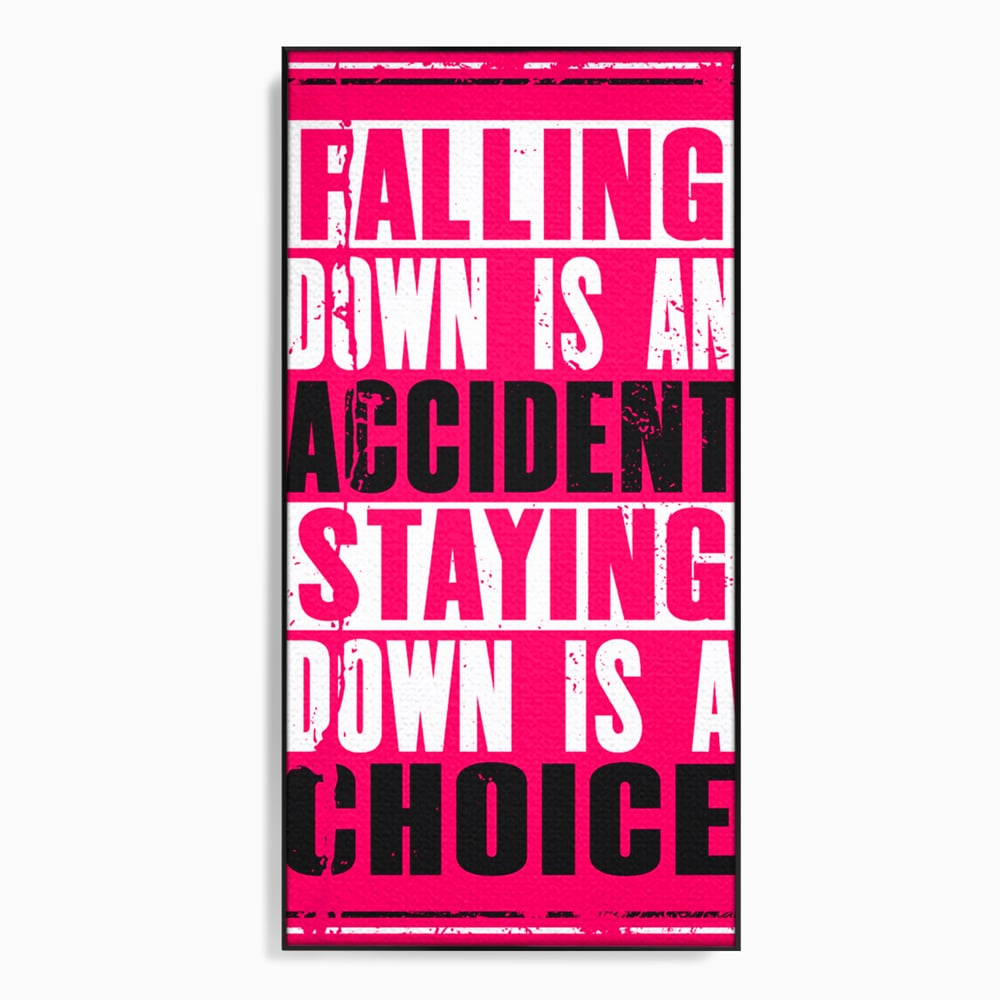 Tablou canvas cu tablou canvas cu citat motivational vertical, in rama de aluminiu negru