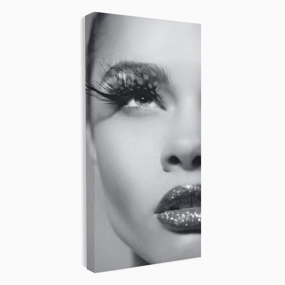 Tablou canvas cu tablou canvas cu portret alb-negru, fara rama, pe sasiu de lemn