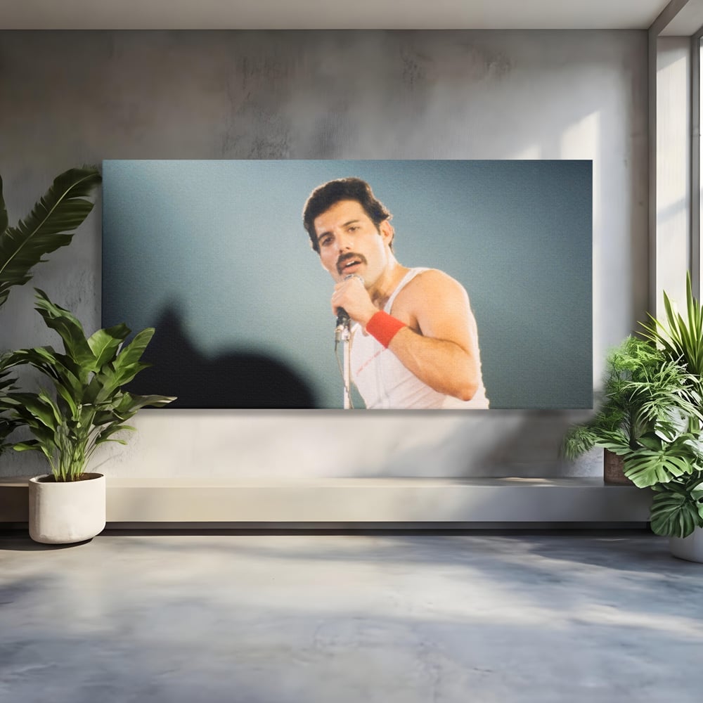 Tablou canvas cu tablou canvas cu freddie mercury, fara rama, pe sasiu de lemn