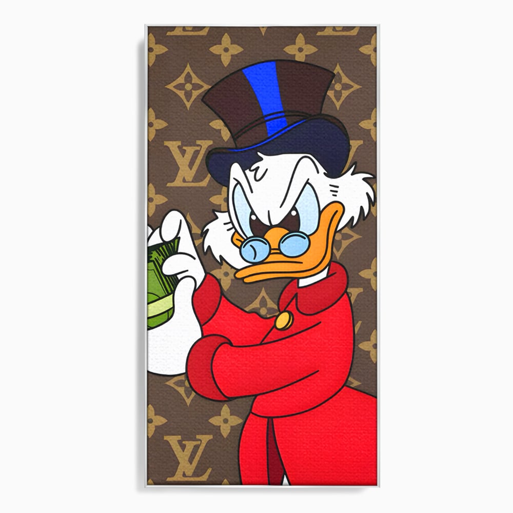 Tablou canvas cu tablou canvas cu personaj de desene animate, in rama de aluminiu argintiu