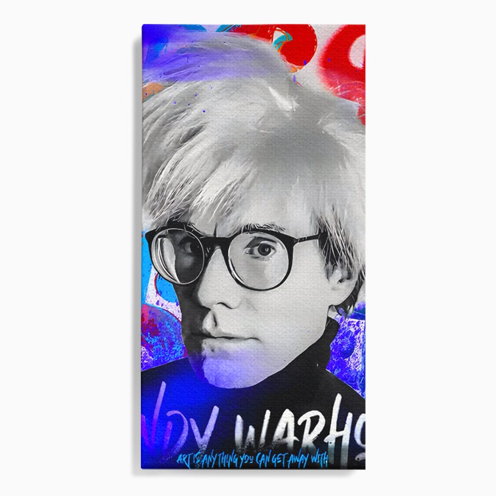 Tablou canvas cu tablou canvas cu portretul lui andy warhol, fara rama, pe sasiu de lemn