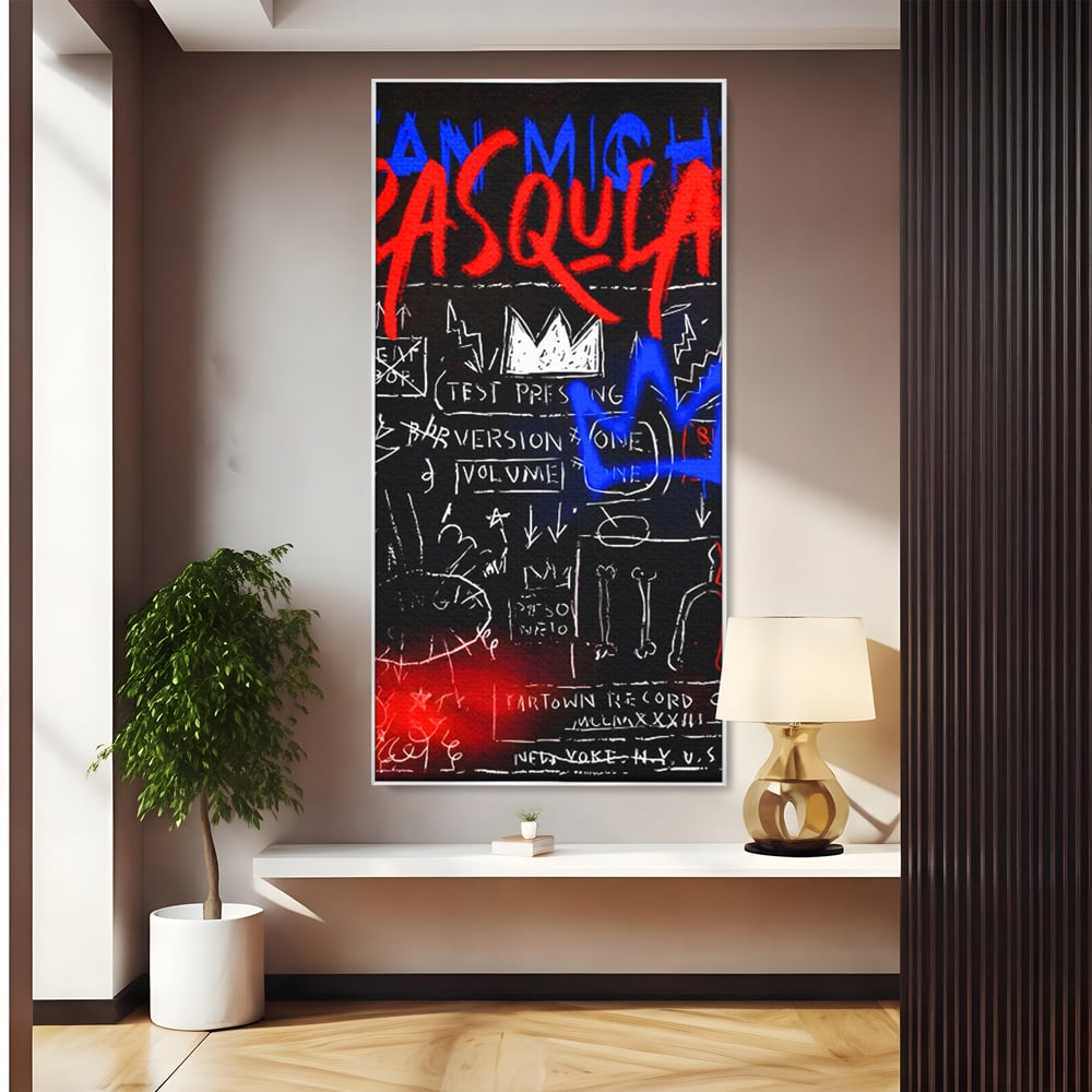 Tablou canvas cu tablou canvas cu grafica pop art, in rama de aluminiu argintiu