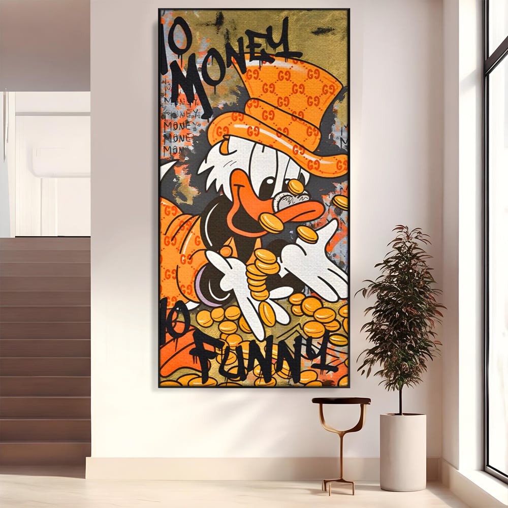 Tablou canvas cu tablou canvas cu rata stilizata, in rama de aluminiu negru