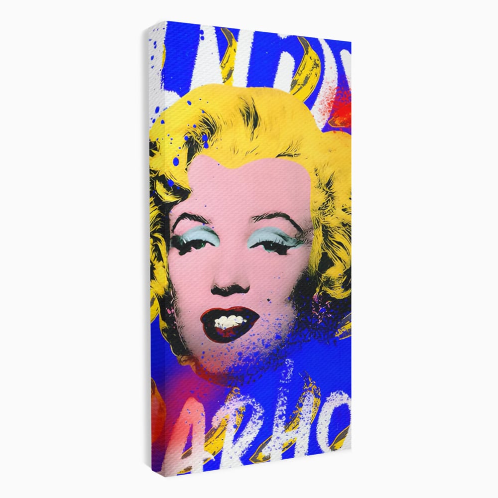 Tablou canvas cu tablou canvas cu portretul stilizat al lui marilyn monroe, fara rama, pe sasiu de lemn