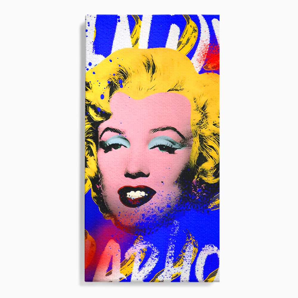 Tablou canvas cu tablou canvas cu portretul stilizat al lui marilyn monroe, fara rama, pe sasiu de lemn