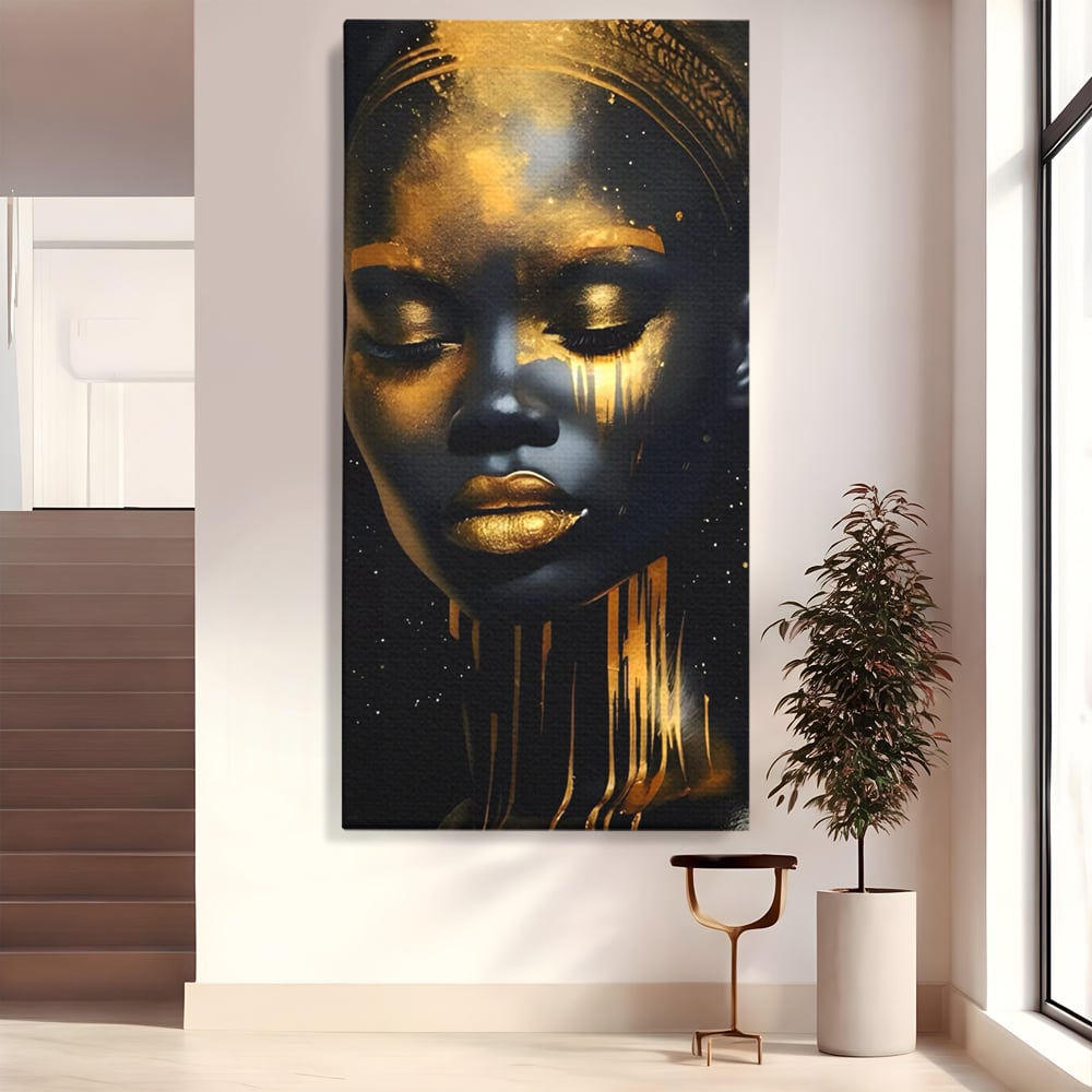 Tablou canvas cu tablou canvas cu portret de femeie, fara rama, pe sasiu de lemn