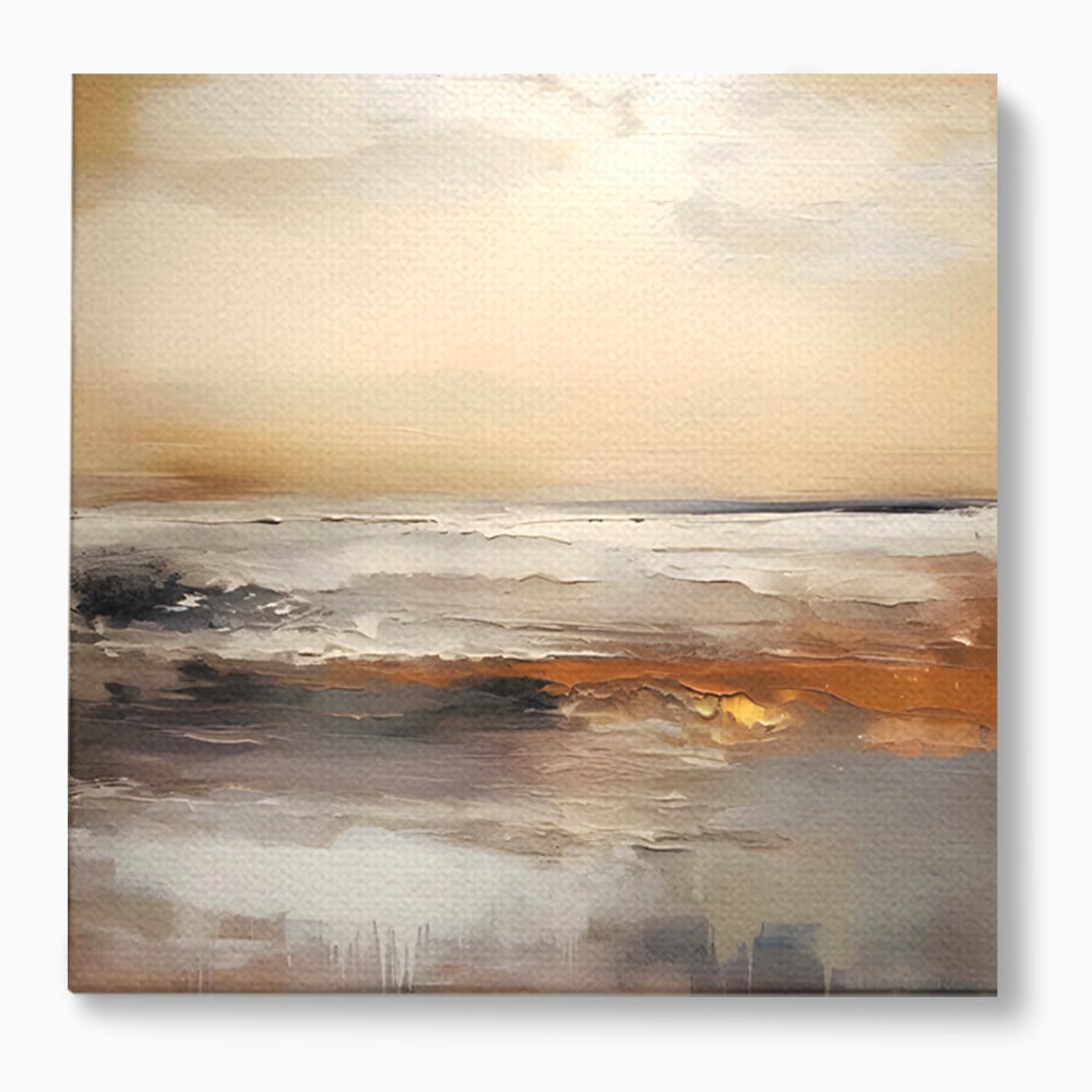 Tablou canvas cu pictura abstracta cu peisaj marin, fara rama, pe sasiu de lemn