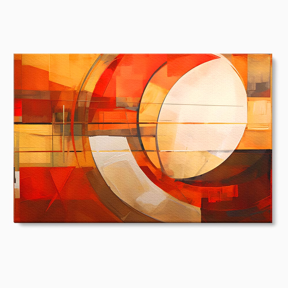 Tablou canvas cu tablou canvas cu pictura abstracta geometrica, fara rama, pe sasiu de lemn