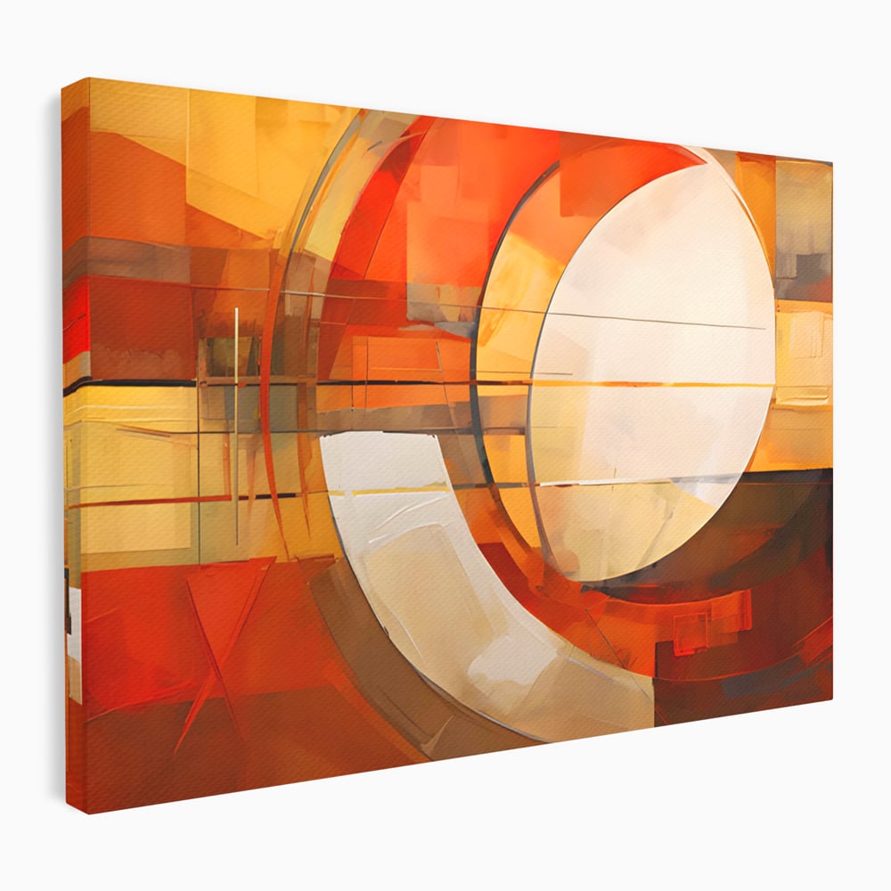 Tablou canvas cu tablou canvas cu pictura abstracta geometrica, fara rama, pe sasiu de lemn