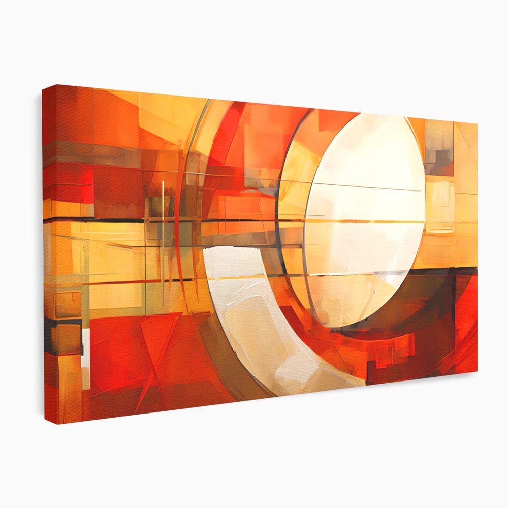Tablou canvas cu tablou canvas cu pictura abstracta geometrica, fara rama, pe sasiu de lemn