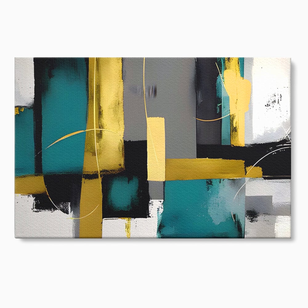 Tablou canvas cu tablou canvas cu forme geometrice abstracte, fara rama, pe sasiu de lemn
