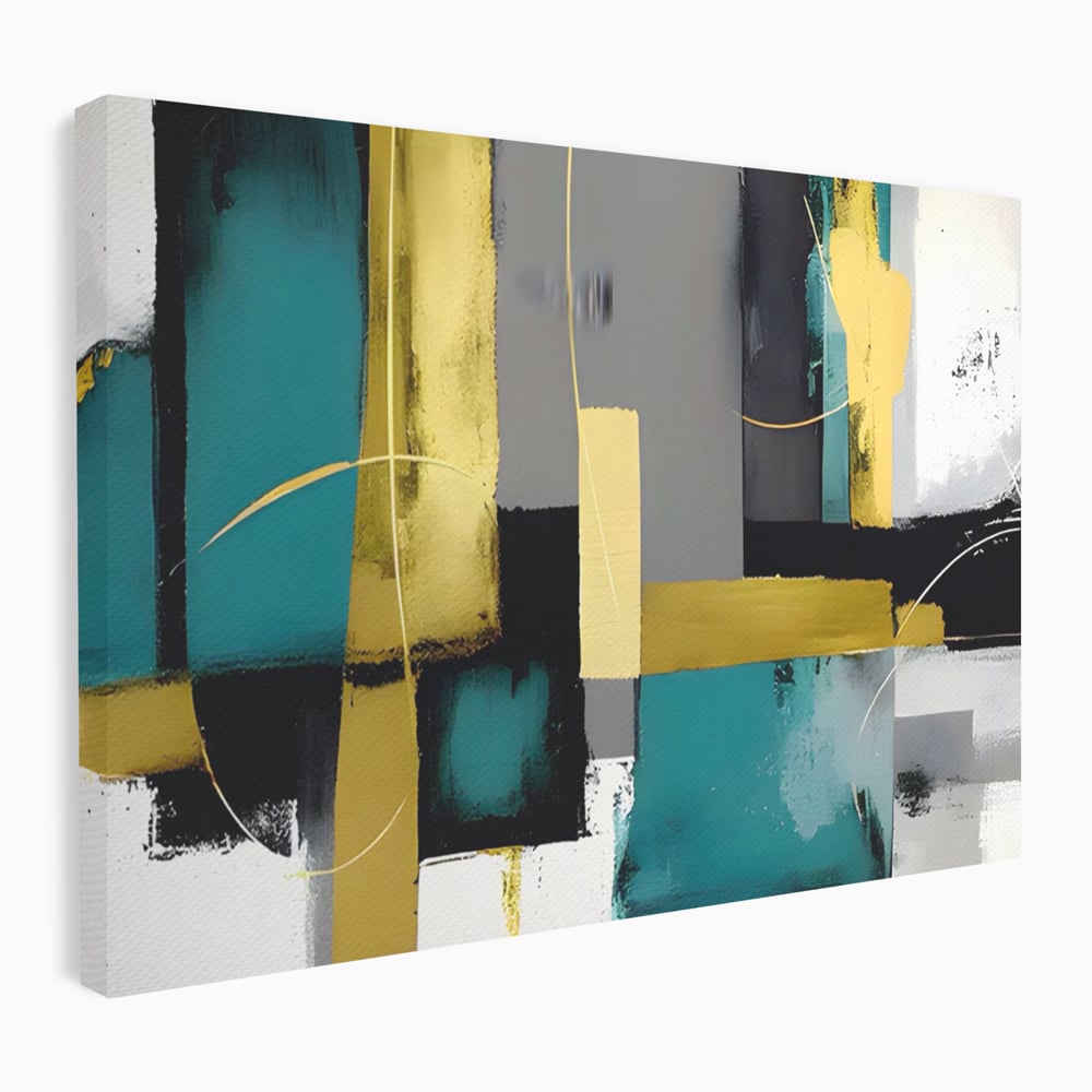 Tablou canvas cu tablou canvas cu forme geometrice abstracte, fara rama, pe sasiu de lemn