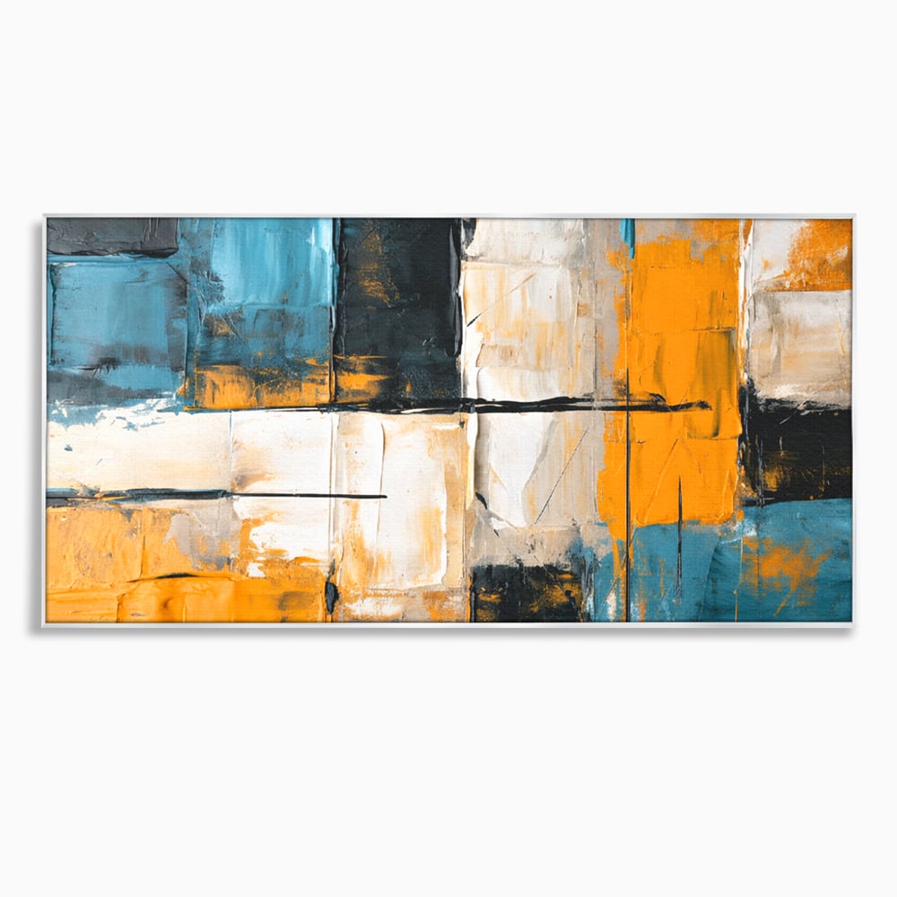 Tablou canvas cu tablou canvas abstract geometric, in rama de aluminiu argintiu