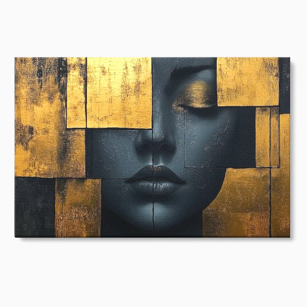 Tablou canvas cu tablou canvas portret feminin abstract, fara rama, pe sasiu de lemn