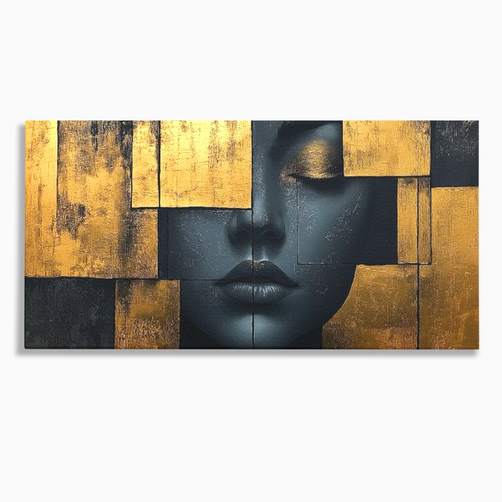 Tablou canvas cu tablou canvas portret feminin abstract, fara rama, pe sasiu de lemn