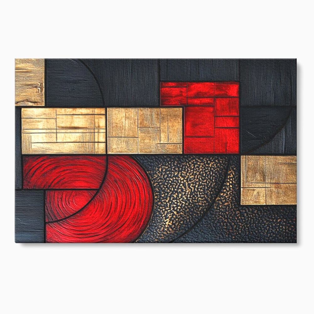 Tablou canvas cu tablou canvas cu forme geometrice abstracte, fara rama, pe sasiu de lemn