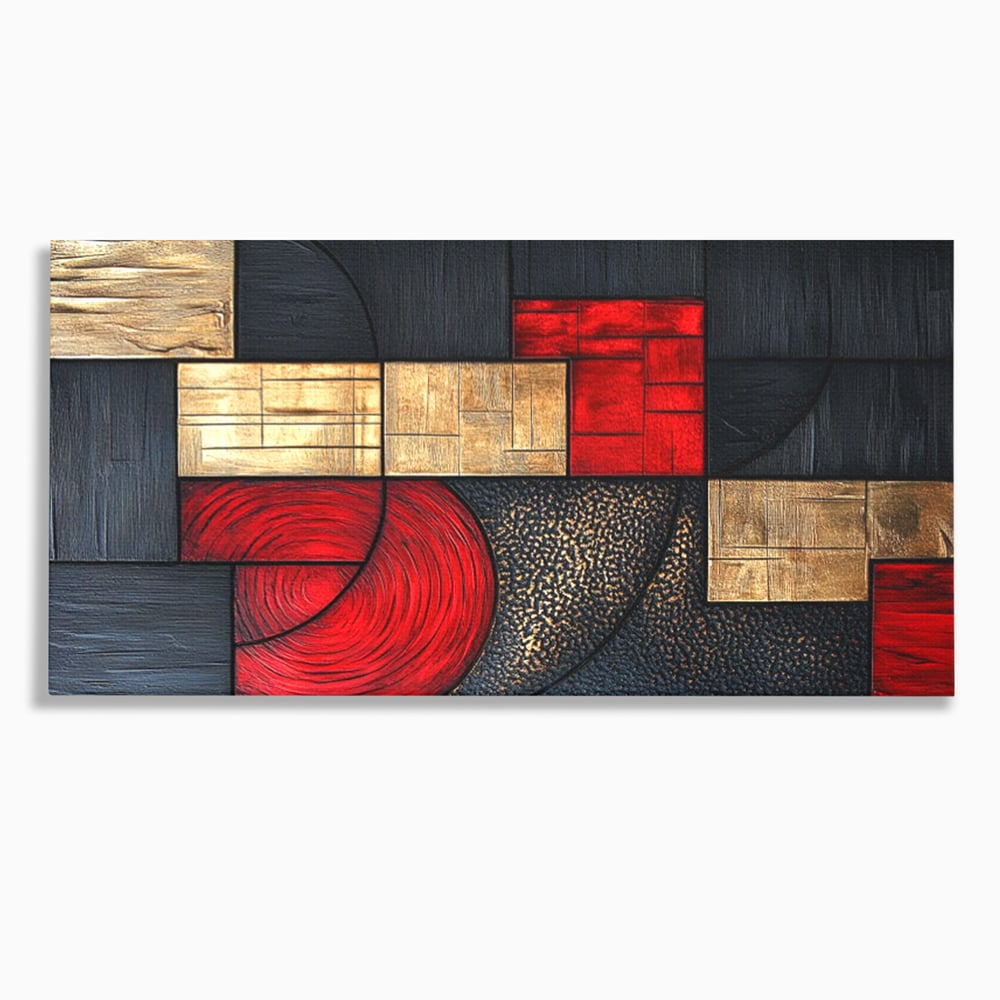 Tablou canvas cu tablou canvas cu forme geometrice abstracte, fara rama, pe sasiu de lemn