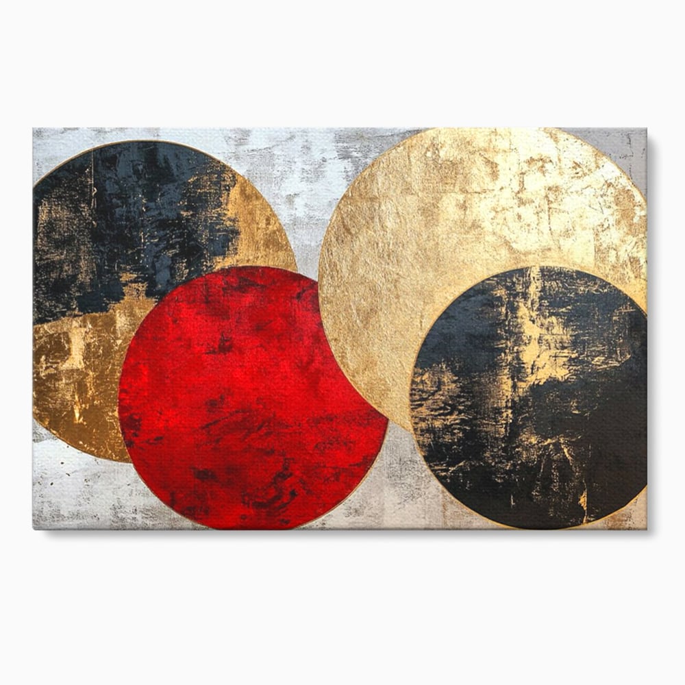 Tablou canvas cu tablou canvas cu cercuri abstracte, fara rama, pe sasiu de lemn