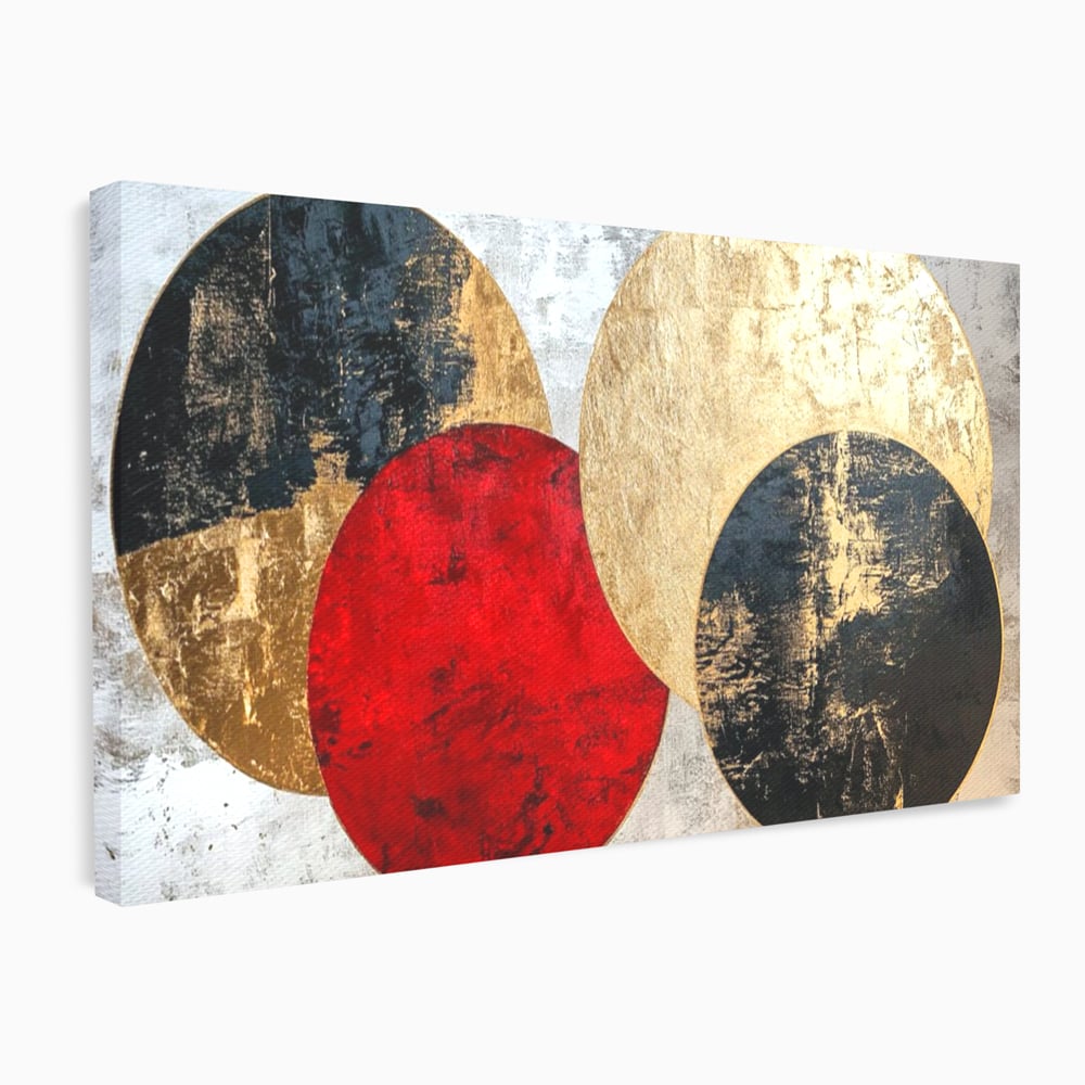 Tablou canvas cu tablou canvas cu cercuri abstracte, fara rama, pe sasiu de lemn