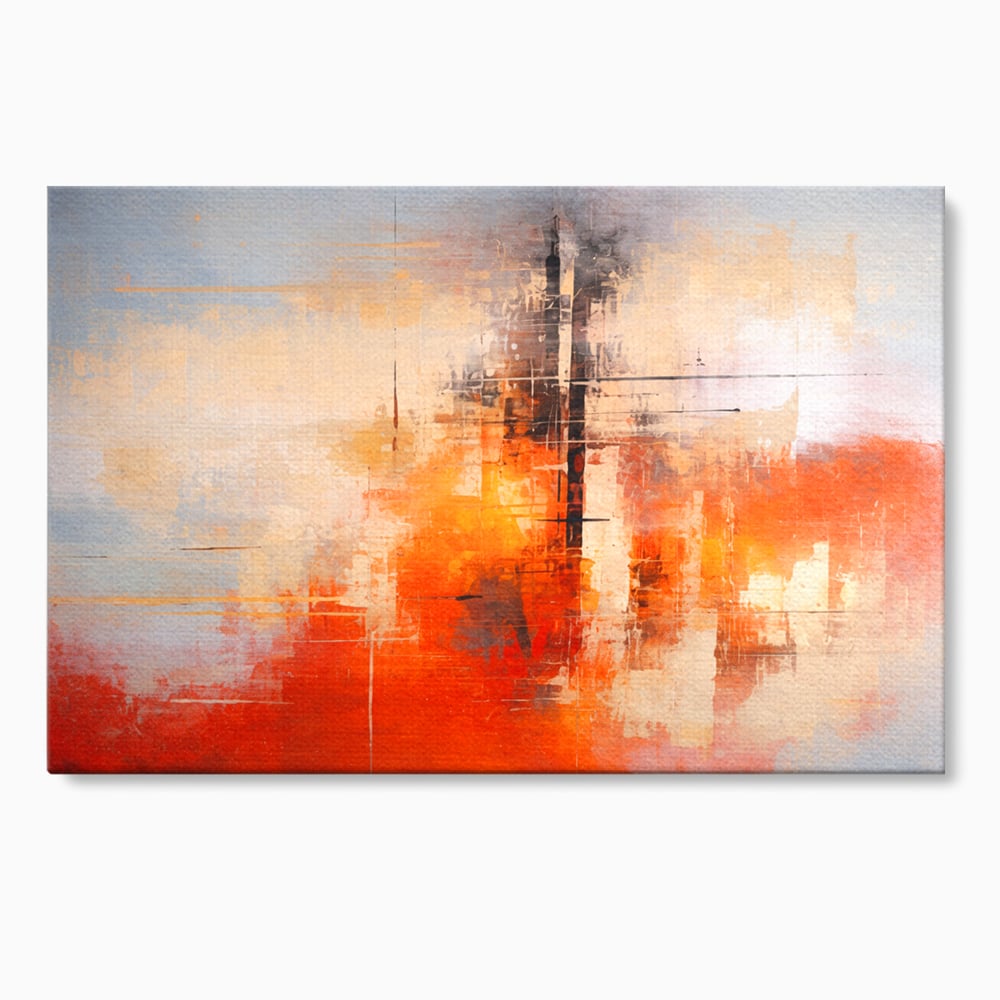Tablou canvas cu tablou abstract cu structuri geometrice, fara rama, pe sasiu de lemn