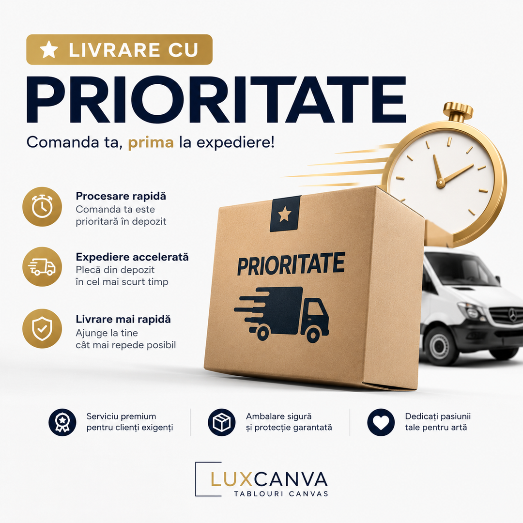 Tablou canvas cu optiune livrare prioritara cu colet maroniu