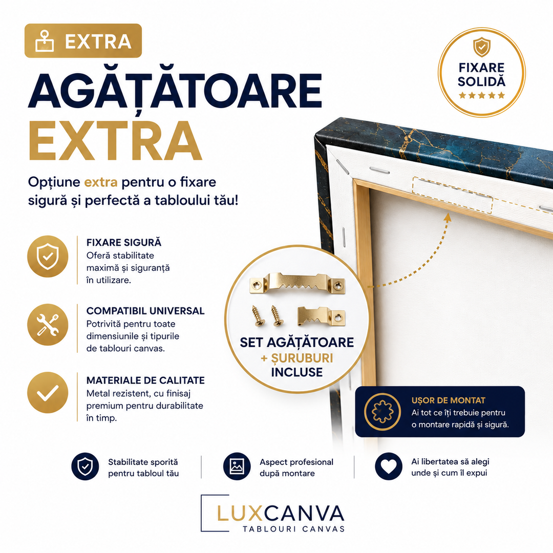 Tablou canvas cu set agatatoare extra pentru tablouri