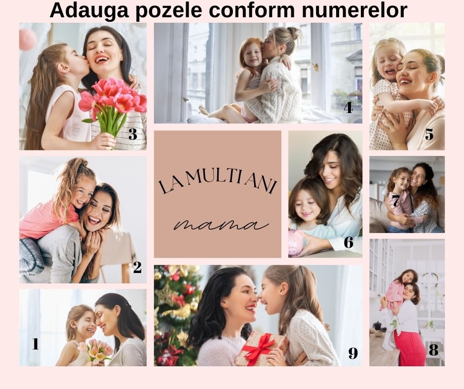 Tablou Canvas Personalizat cu 9 Poze Pentru Ziua Mamei