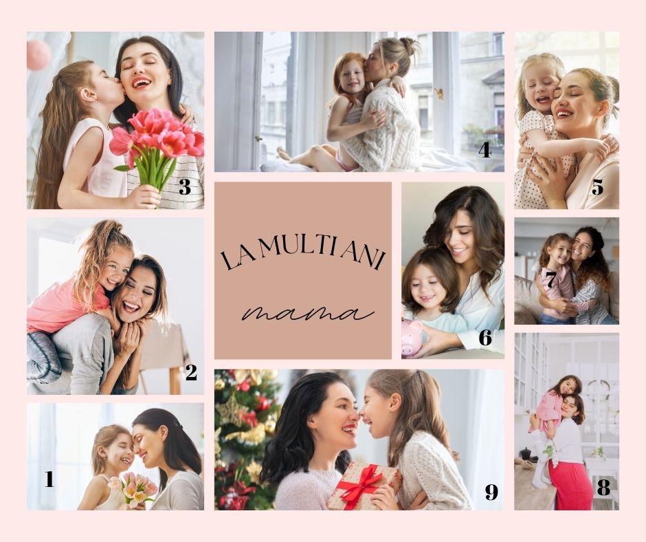 Tablou canvas cu colaj foto cadou pentru mama